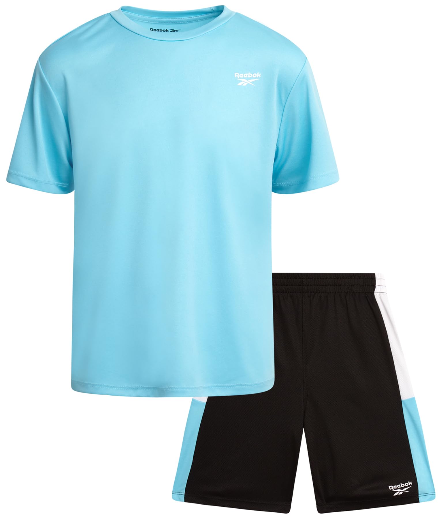 Reebok Boys Athletic Shorts Set - 2 Piece Summer Clothes Outfit with Graphic Tee and Boys Basketball Shorts for Active Kids